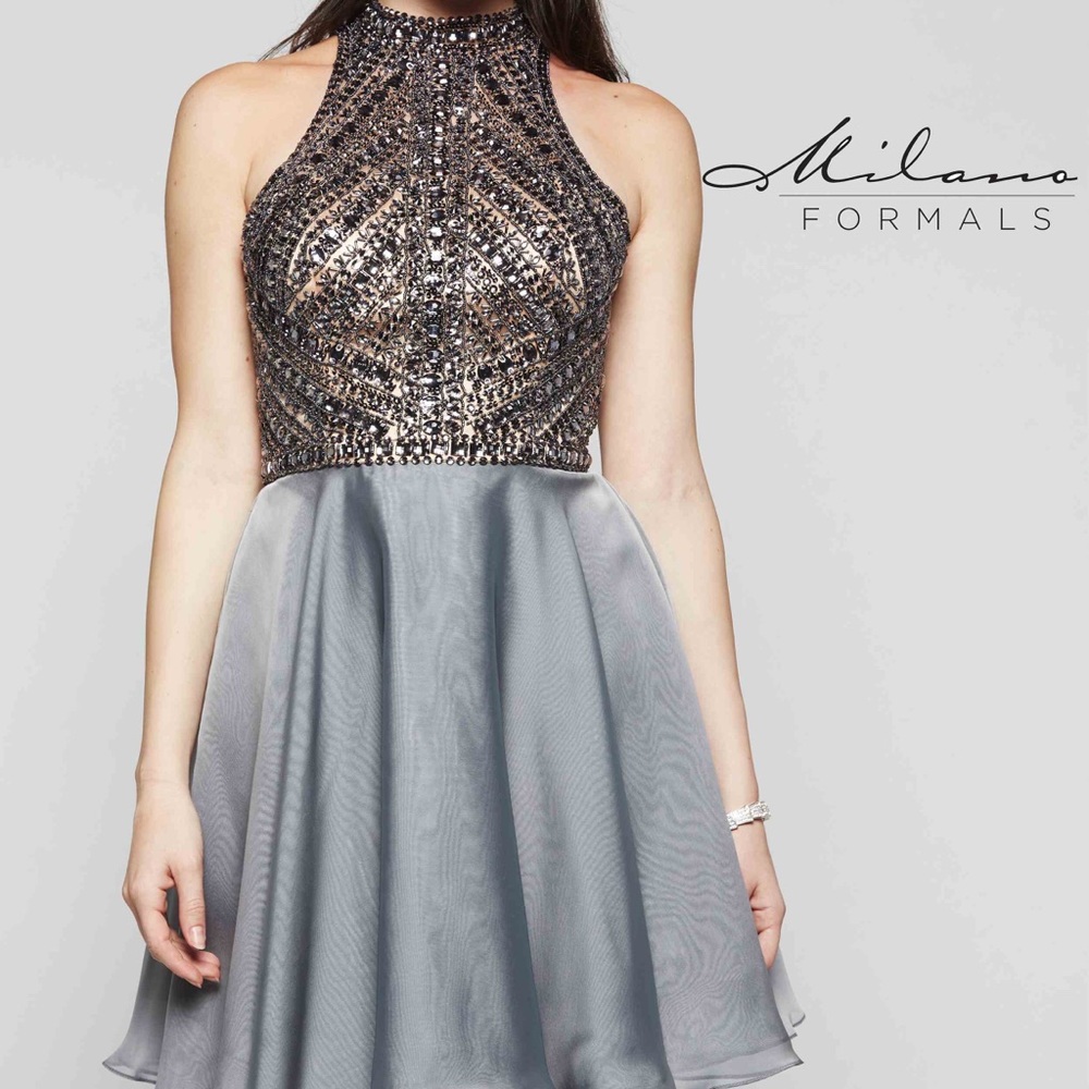 High Neck Beaded Cocktail Dress